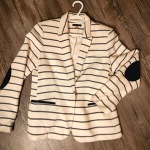 Tommy Hilfiger Beige and Black Striped Blazer